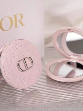 Dior Pale Pink Quilted Compact Powder Mirror Case